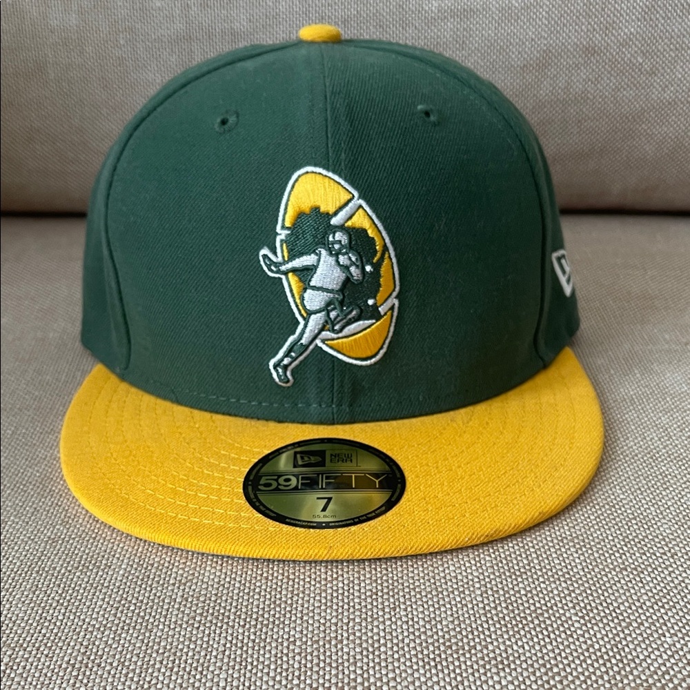 New Green Bay Packers NFL Throwback Logo New Era 59Fifty Fitted Size 7